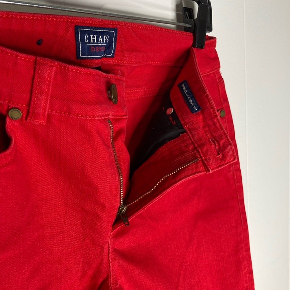 CHAPS Denim Red Daniella curvy fit jeans size 4 like new! - Picture 5 of 15